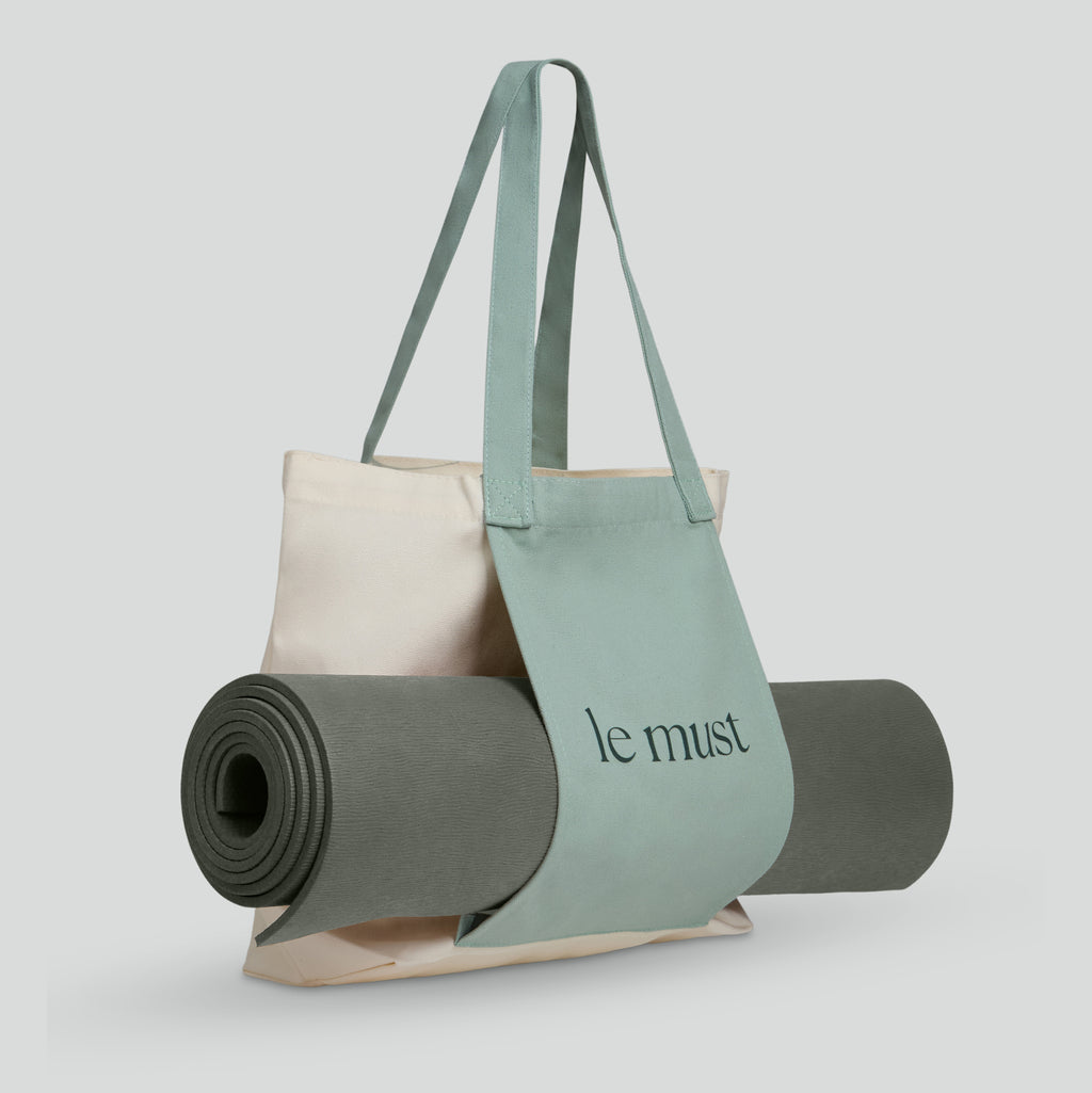 Bolsa Tote com Porta Tapete Yoga | Ecobag Algodão le must